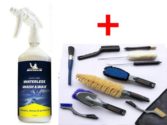 Nippy Normans Wash kit – 11 piece brush kit and Michelin Waterless Wash and Wax