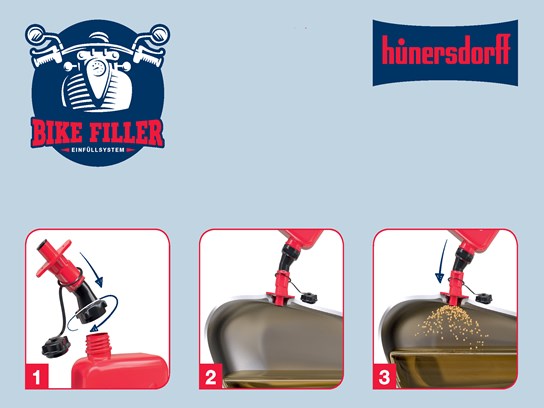 Hunersdorff Bike Filler (safe and spill proof fuel tank filling)