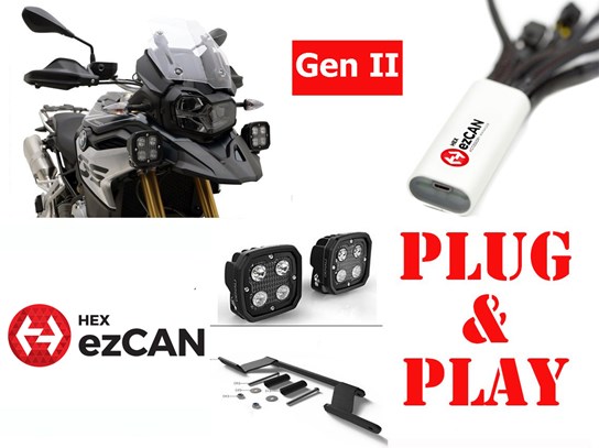HEX Spotlights ONLY Gen II ezCAN D4 Kit - F750GS/850GS (not F850 Adventure)