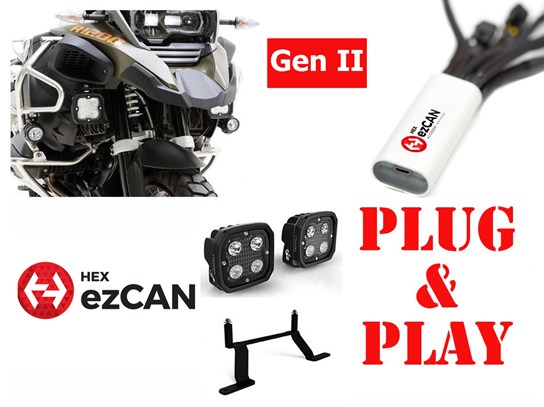 HEX Spotlights ONLY Gen II ezCAN D4 Kit - R1200Adventure LC