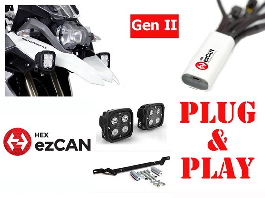HEX Spotlights ONLY Gen II ezCAN D4 Kit - R1200GS LC, R1250GS