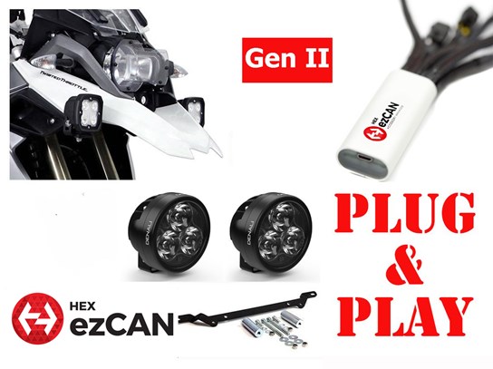HEX Spotlights ONLY Gen II ezCAN D3 Kit - R1200GS LC, R1250GS
