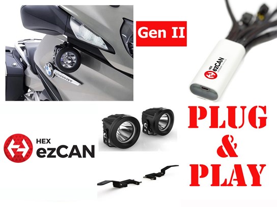 HEX Spotlights ONLY Gen II ezCAN DR1 Kit - R1200RT LC (2014 to 2018), R1250RT (INCLUDING 2021 on model)