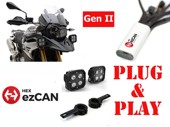 HEX Spoltlights ONLY Gen II ezCAN D4 Crash Bar Kit - F750GS/850GS (not F850 Adventure)