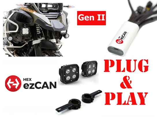 HEX Spotlights ONLY Gen II ezCAN D4 Crash Bar Kit - R1200Adventure LC