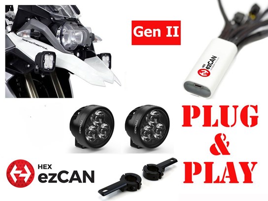 HEX Spotlights ONLY Gen II ezCAN D3 Crash Bar Kit - R1200GS LC, R1250GS
