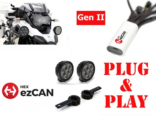 HEX Spotlights ONLY Gen II ezCAN D7 Crash Bar Kit - R1200GS LC, R1250GS
