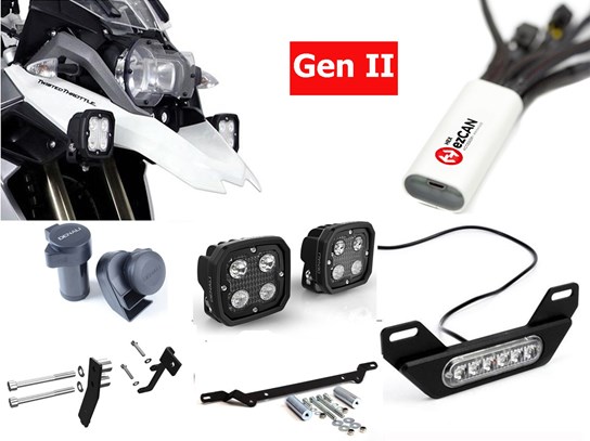 HEX Complete Gen II ezCAN D4 Kit (lighting, horn and rear light) R1250GS (WITH adaptive headlight)
