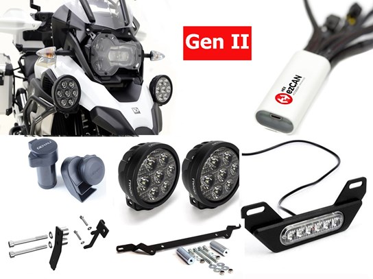 HEX Complete Gen II ezCAN D7 Kit (lighting, horn and rear light) R1250GS (WITH adaptive headlight)
