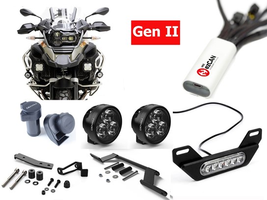HEX Complete Gen II ezCAN D3 Kit (lighting, horn and rear light) R1250 Adventure (NO adaptive headlight)