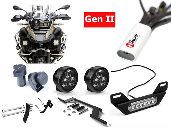 HEX Complete Gen II ezCAN D3 Kit (lighting, horn and rear light) R1250 Adventure (WITH adaptive headlight)