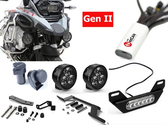 HEX Complete Gen II ezCAN D7 Kit (lighting, horn and rear light) R1250 Adventure (NO adaptive headlight)
