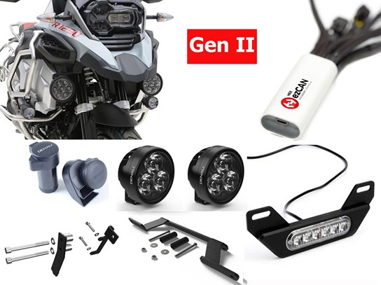 HEX Complete Gen II ezCAN D7 Kit (lighting, horn and rear light) R1250 Adventure (WITH adaptive headlight)
