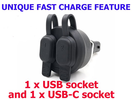Nippy Normans FAST CHARGE Dual USB-A and USB-C socket for BMW motorcycles (PLUG AND PLAY)