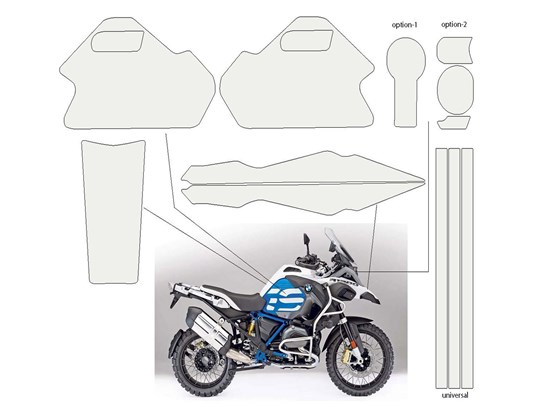 Premium Shield paint and tank protection tank set - clear - R1200GS LC Adventure, R1250 Adventure