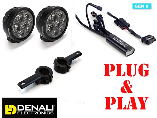 Denali CanSmart and Spotlights with ENGINE BAR MOUNT D7 kit R1300GS