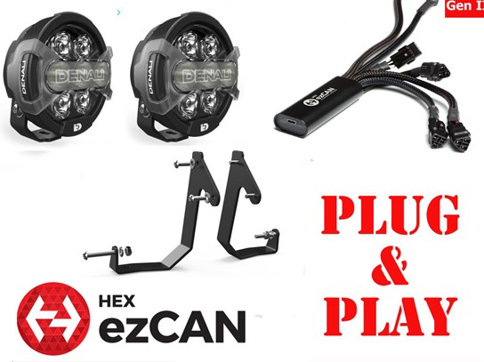 HEX ezCan and Spotlights with SPOTLIGHT BRACKET MOUNT D7 PRO kit R1300GS