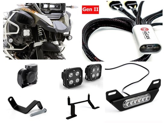 HEX Complete Gen II ezCAN Kit (lighting, wiring  and horn) R1200Adventure LC (to 2018)