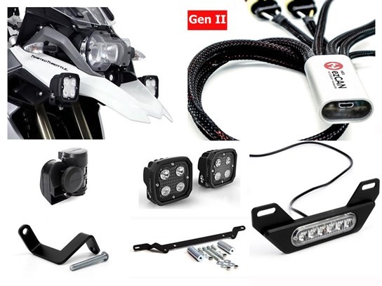HEX Complete Gen II ezCAN Kit (lighting, wiring  and horn) R1200GS LC, R1250GS