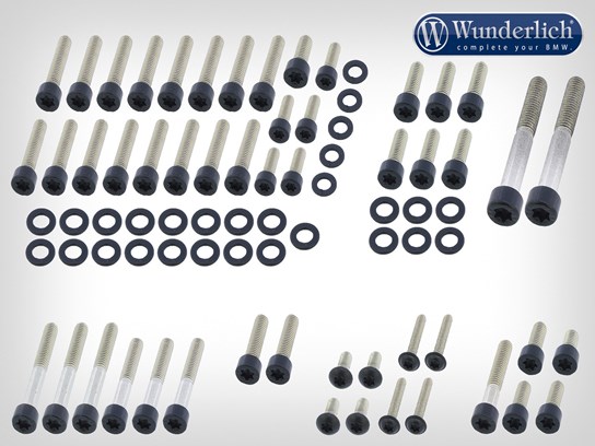 Wunderlich engine Torx stainless steel bolt kit (black) R1200GS/Adv/R/RT (to 2013), all R NINE T family