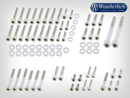 Wunderlich engine Torx stainless steel bolt kit (silver) R1200GS/Adv/R/RT (to 2013), all R NINE T family