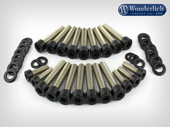 Wunderlich front engine cover Torx stainless steel bolt kit (black) R1200GS/Adv/R/RT (to 2013), all R NINE T family